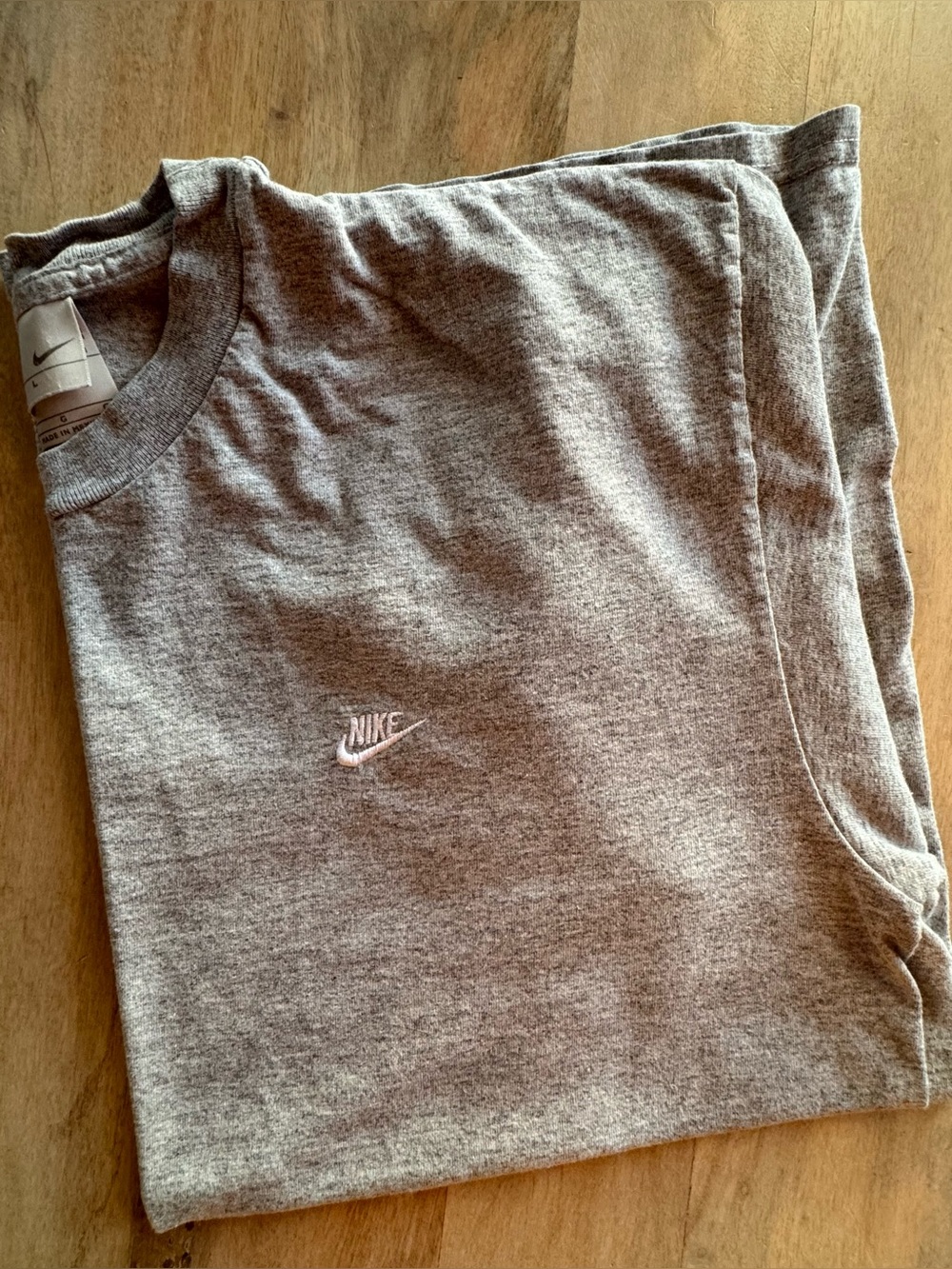 Men's Nike Gray Crewneck Tee with Embroidered Swoosh